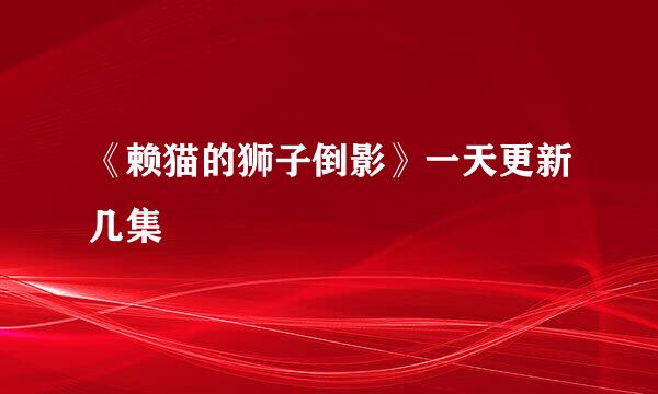 《赖猫的狮子倒影》一天更新几集