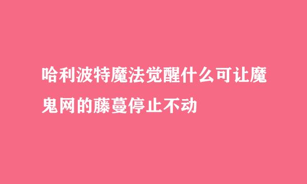 哈利波特魔法觉醒什么可让魔鬼网的藤蔓停止不动