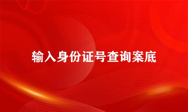 输入身份证号查询案底