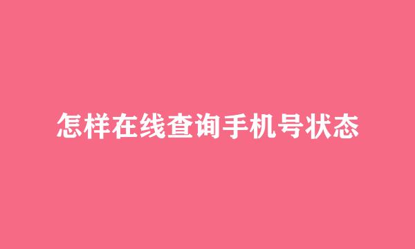 怎样在线查询手机号状态