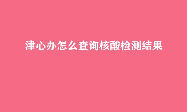 津心办怎么查询核酸检测结果