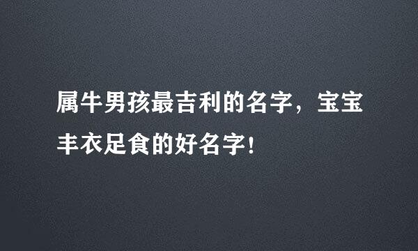 属牛男孩最吉利的名字，宝宝丰衣足食的好名字！