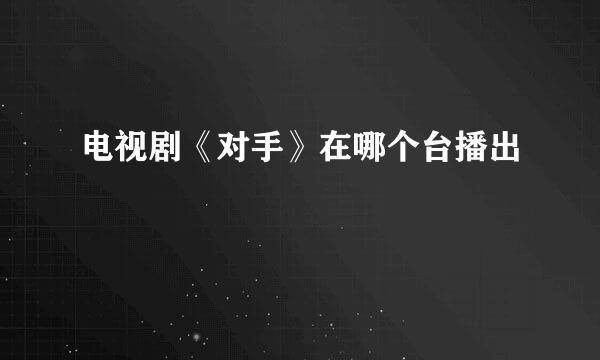电视剧《对手》在哪个台播出