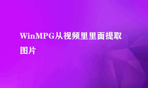 WinMPG从视频里里面提取图片
