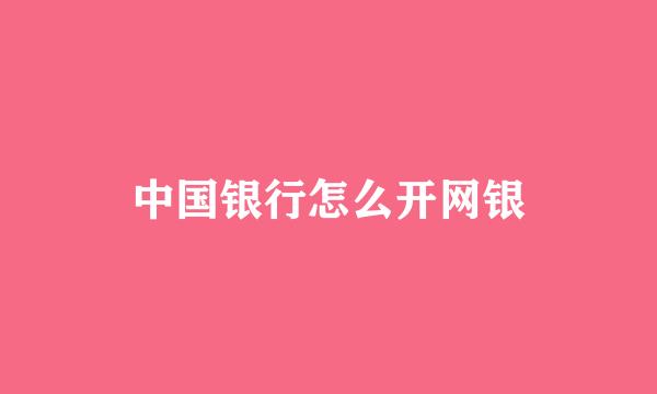 中国银行怎么开网银