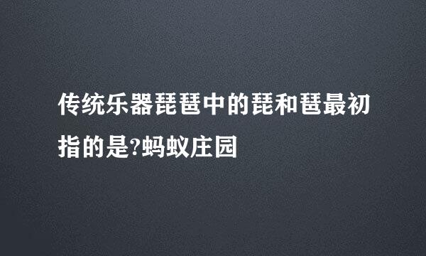 传统乐器琵琶中的琵和琶最初指的是?蚂蚁庄园