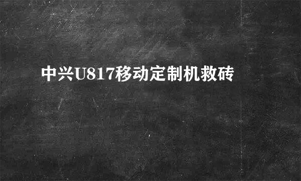 中兴U817移动定制机救砖