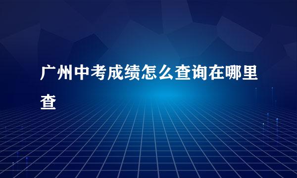 广州中考成绩怎么查询在哪里查