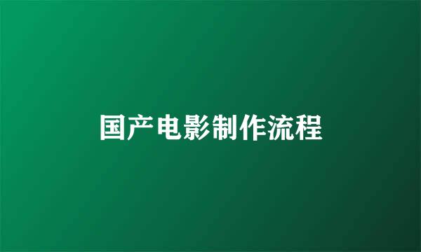 国产电影制作流程