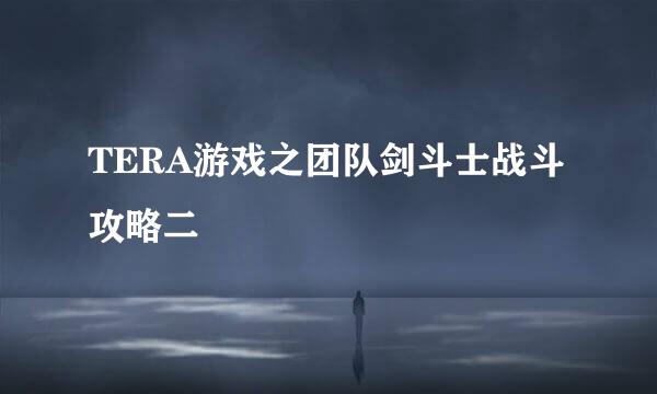 TERA游戏之团队剑斗士战斗攻略二