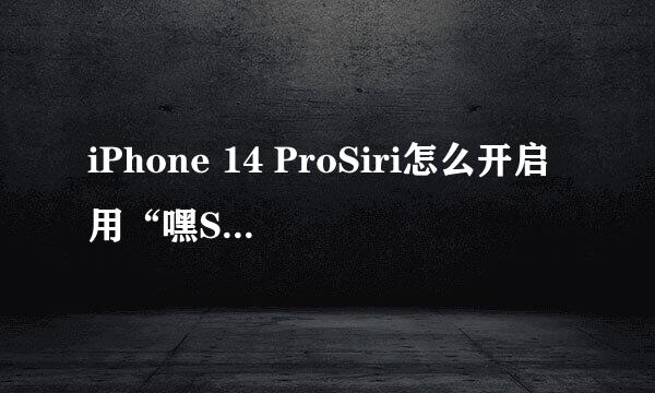 iPhone 14 ProSiri怎么开启用“嘿Siri”唤醒i