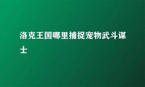 洛克王国哪里捕捉宠物武斗谋士