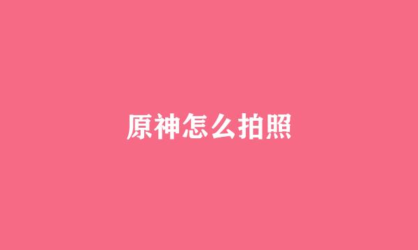 原神怎么拍照