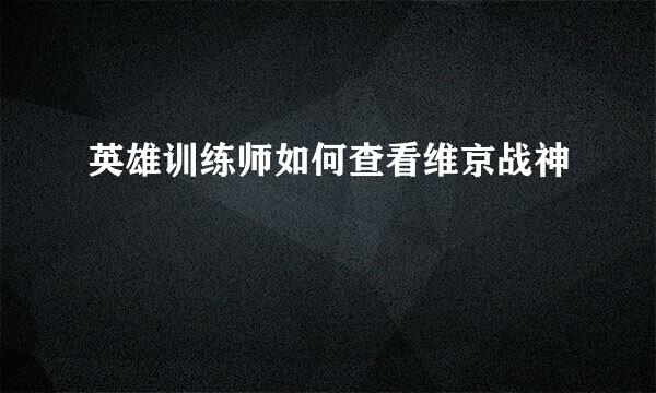 英雄训练师如何查看维京战神
