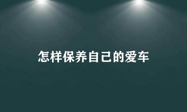 怎样保养自己的爱车