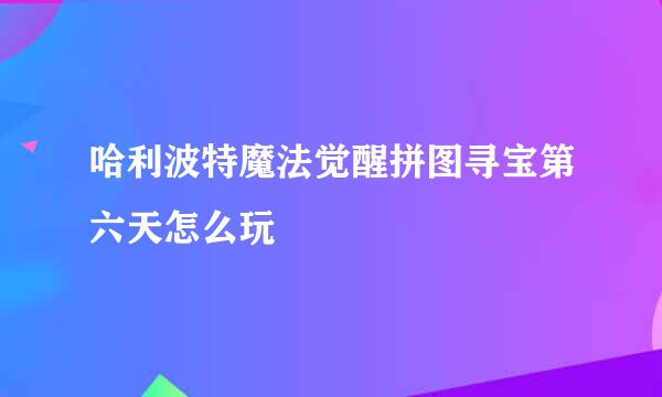 哈利波特魔法觉醒拼图寻宝第六天怎么玩