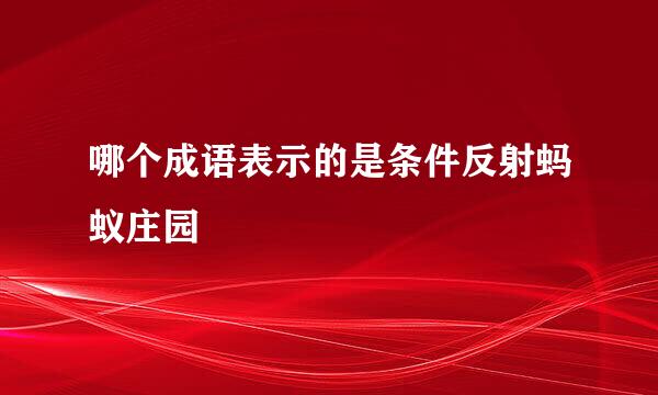 哪个成语表示的是条件反射蚂蚁庄园