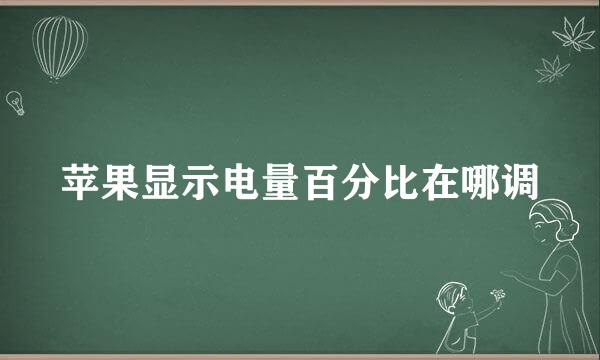 苹果显示电量百分比在哪调