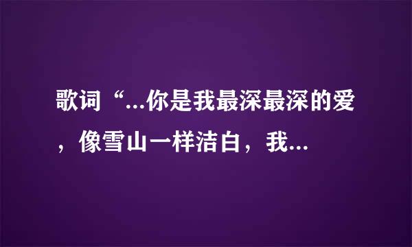 歌词“...你是我最深最深的爱，像雪山一样洁白，我心永不变...”的歌名是什么
