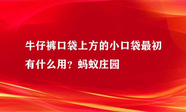 牛仔裤口袋上方的小口袋最初有什么用？蚂蚁庄园