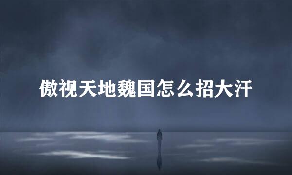 傲视天地魏国怎么招大汗