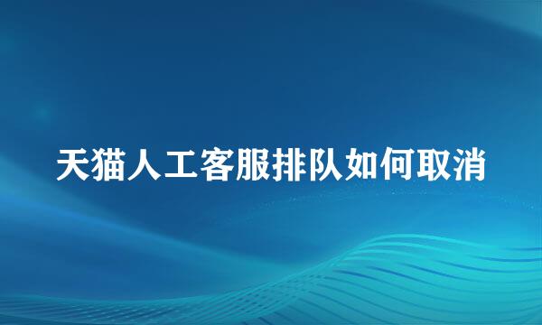 天猫人工客服排队如何取消