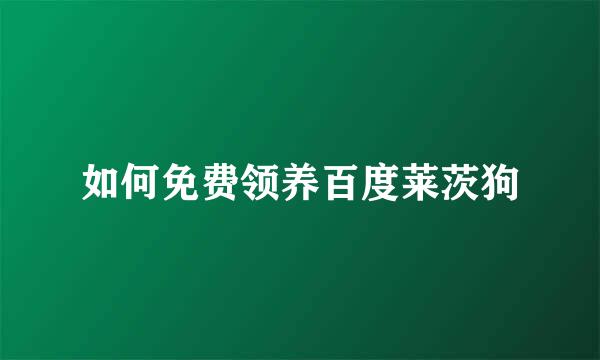 如何免费领养百度莱茨狗