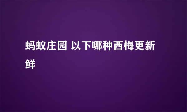 蚂蚁庄园 以下哪种西梅更新鲜