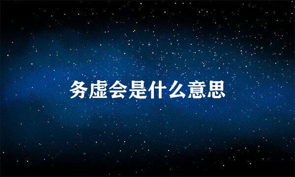 务虚会是什么意思