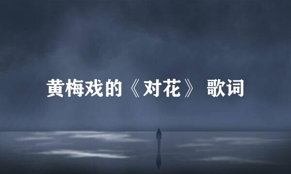 黄梅戏的《对花》 歌词