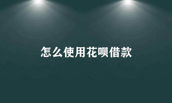 怎么使用花呗借款