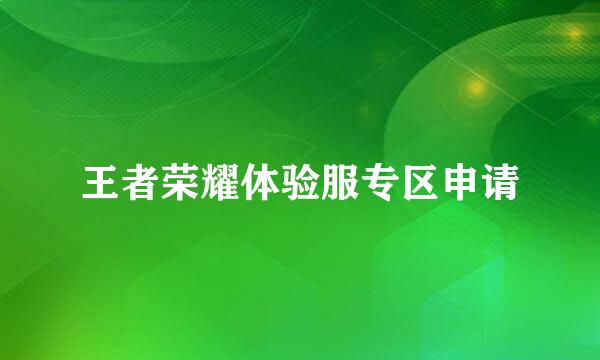 王者荣耀体验服专区申请