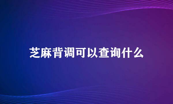芝麻背调可以查询什么