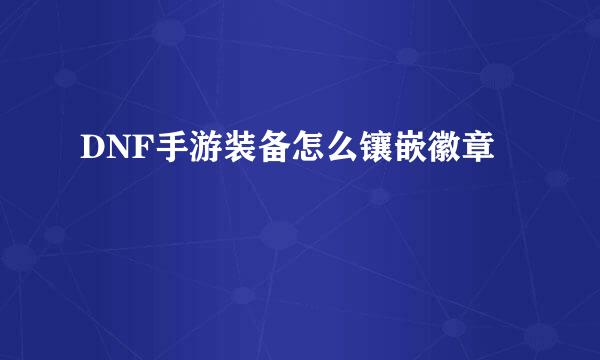 DNF手游装备怎么镶嵌徽章