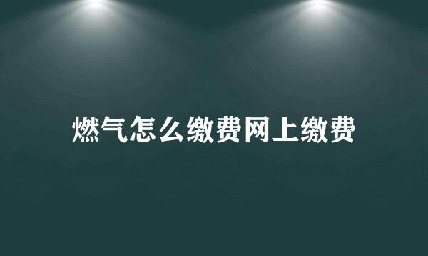 燃气怎么缴费网上缴费