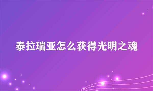 泰拉瑞亚怎么获得光明之魂
