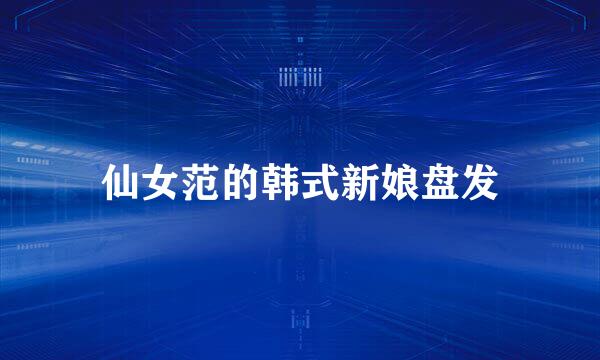 仙女范的韩式新娘盘发