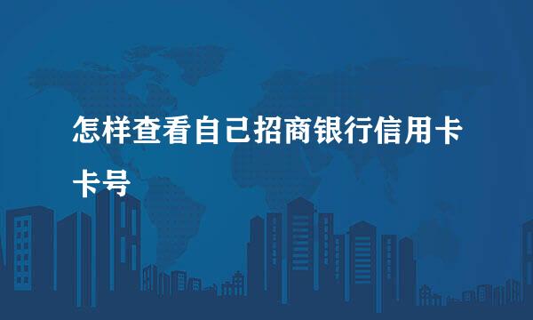 怎样查看自己招商银行信用卡卡号