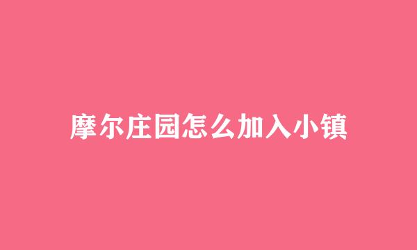 摩尔庄园怎么加入小镇