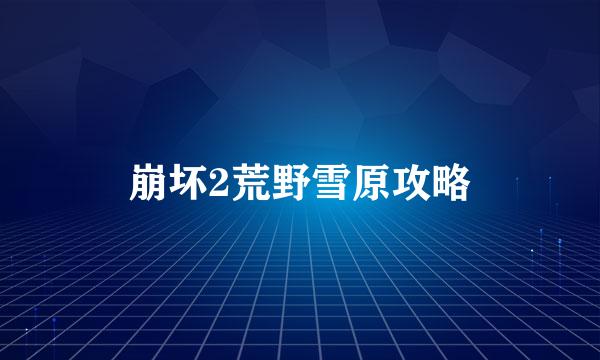 崩坏2荒野雪原攻略