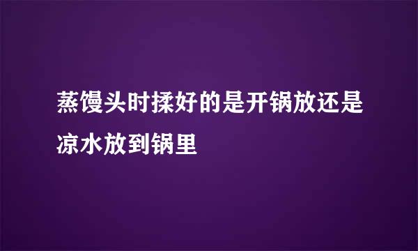蒸馒头时揉好的是开锅放还是凉水放到锅里