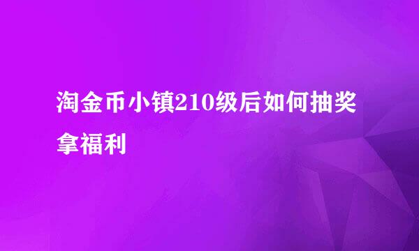 淘金币小镇210级后如何抽奖拿福利