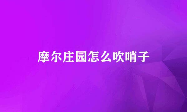 摩尔庄园怎么吹哨子