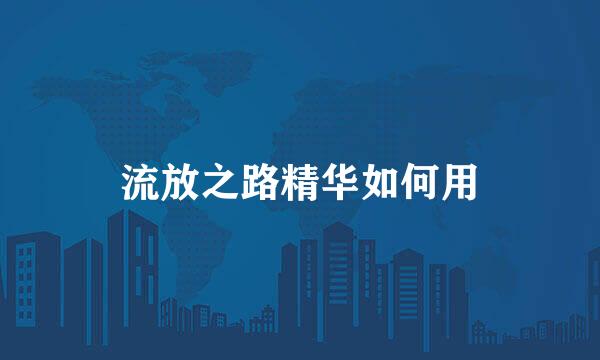 流放之路精华如何用