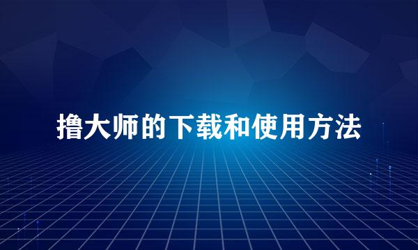撸大师的下载和使用方法