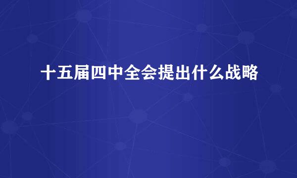 十五届四中全会提出什么战略
