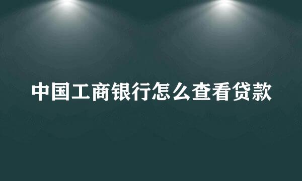 中国工商银行怎么查看贷款