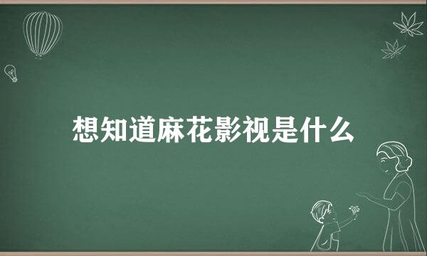 想知道麻花影视是什么