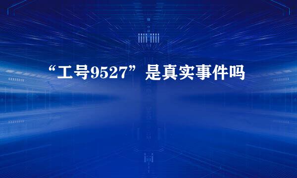 “工号9527”是真实事件吗