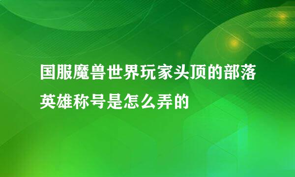 国服魔兽世界玩家头顶的部落英雄称号是怎么弄的